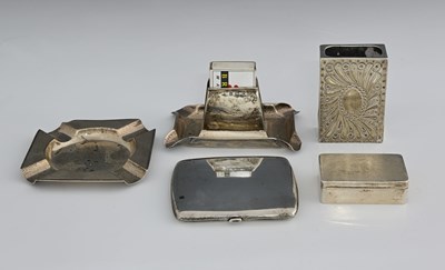 Lot 67 - A group of smoking-related hallmarked silver,...