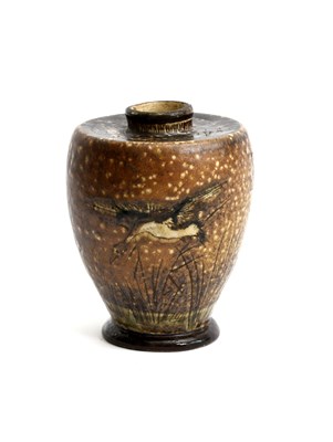 Lot 34 - A Martin Brothers stoneware bird vase,...