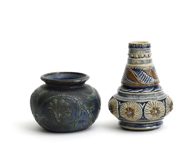 Lot 24 - A Martin Brothers stoneware vase, ovoid,...