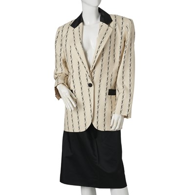 Lot 489 - Yves Saint Laurent, a vintage silk blazer and a skirt.