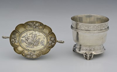 Lot 10 - Two nineteenth-century silver-coloured metal...