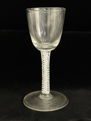 Lot 451 - An opaque twist wine glass, circa 1760, the...