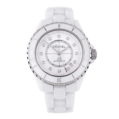Lot 246 - Chanel, a ceramic and steel J12 12.1 bracelet watch