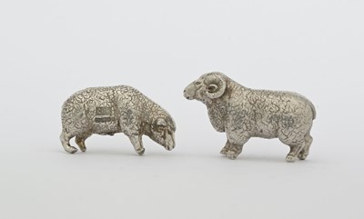 Lot 50 - Two Elizabeth II novelty cast silver models of...
