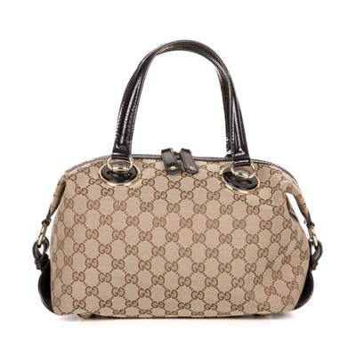 Lot 361 - Gucci, a monogram canvas Boston bag, crafted...