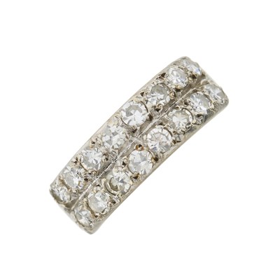 Lot 89 - A brilliant-cut diamond two row half eternity ring