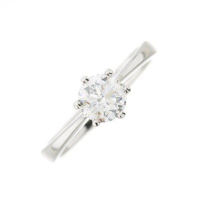 Lot 211 - A brilliant-cut diamond single-stone ring, with facsimile report