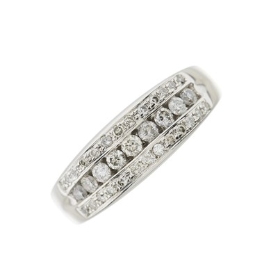Lot 168 - A brilliant-cut diamond three-row half eternity ring
