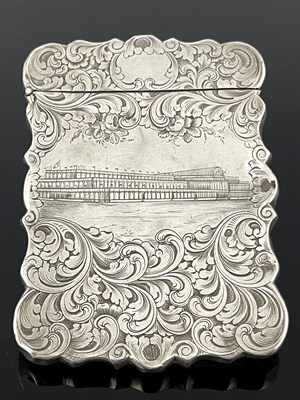 Lot 165 - A Victorian silver castle top card case, with...