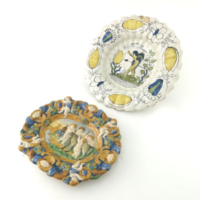 Lot 770 - A majolica polychrome plate, circa 18th...