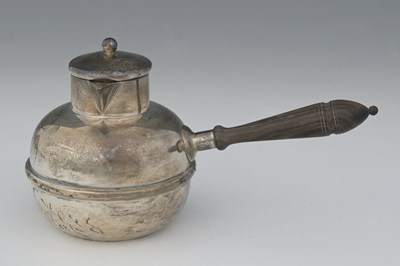 Lot 199 - A twentieth-century silver warmer or saucepan,...