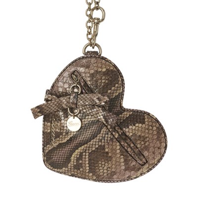 Lot 402 - Gucci, a heart-shaped python wristlet clutch.
