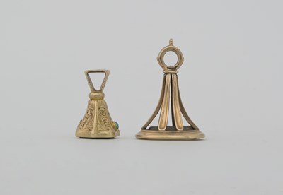 Lot 18 - Two nineteenth-century gold seal fobs,...