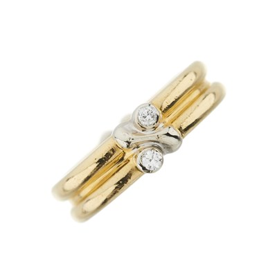 Lot 142 - Tiffany & Co., a bicolour Signature X brilliant-cut diamond ring