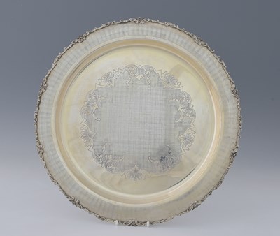 Lot 143 - A Continental silver-coloured metal salver,...