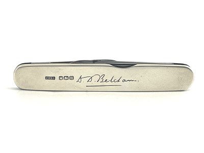 Lot 24 - A George V silver pen knife, J Nowill and Sons,...