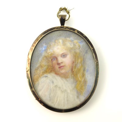 Lot 200 - An Edwardian portrait miniature, oval,...