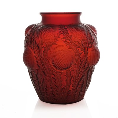 Lot 36 - Rene Lalique, a Domremy triple cased red amber...