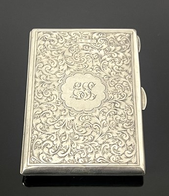 Lot 170 - A Victorian silver card case, rectangular form,...