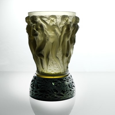 Lot 50 - Rene Lalique, a Bacchantes topaz glass vase,...