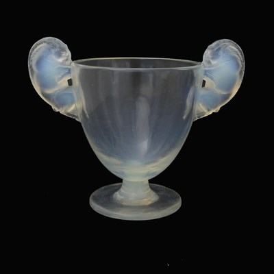 Lot 57 - Rene Lalique, a Beliers opalescent glass vase,...