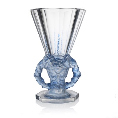 Lot 38 - Rene Lalique, a Faune glass vase, model 1062,...