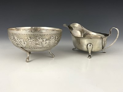 Lot 280 - A George VI silver sauce or cream boat, with...