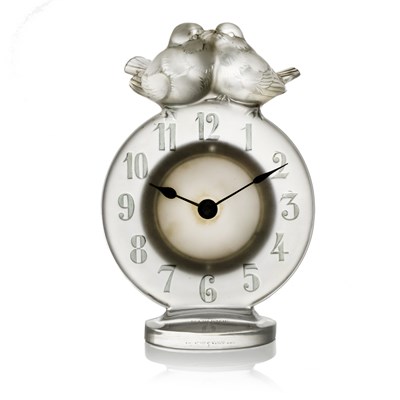 Lot 16 - Rene Lalique, an Antoinette glass clock, model...