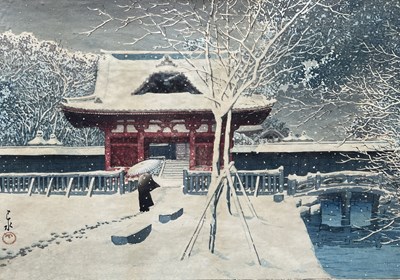 Lot 456 - Kawase Hasui (Japanese, 1883-1957), Snow at...
