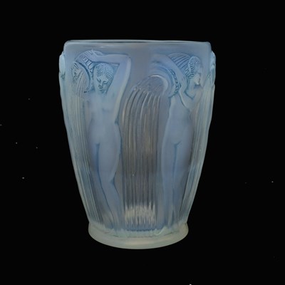 Lot 46 - Rene Lalique, a Danaides opalescent glass vase,...
