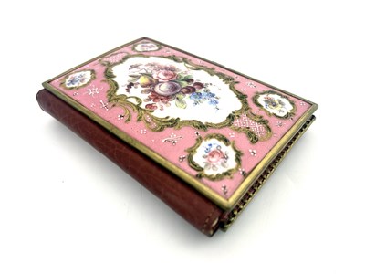 Lot 469 - A Limoges enamelled aide memoire, the cover...