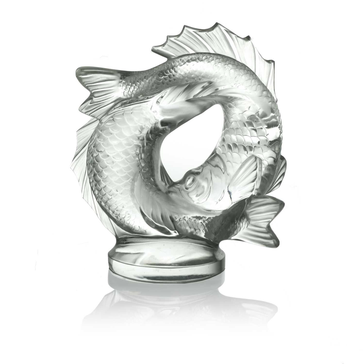 Lot 645 - Marc Lalique, a Double Fish glass sculpture,...