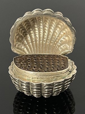 Lot 72 - A Victorian silver naturalistic nutmeg grater,...