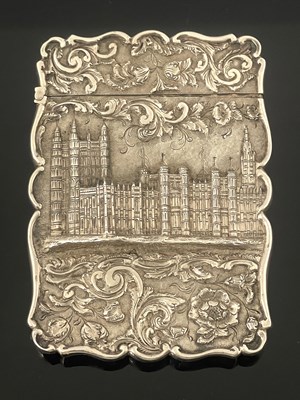 Lot 166 - A Victorian silver castletop card case, of...