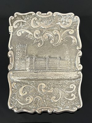 Lot 167 - A Victorian silver castletop card case, of...