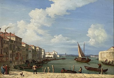 Lot 378 - Manner of Canaletto, Venetian canal scenes, a...