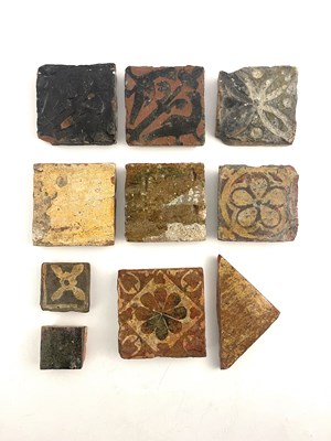 Lot 1022 - A collection of Medieval encaustic and glazed...