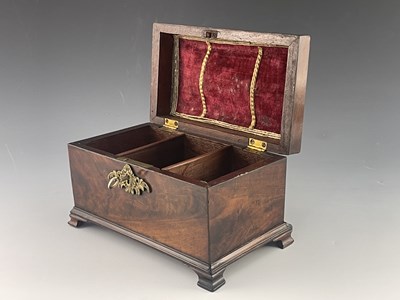 Lot 681 - A George II mahogany tea caddy, circa 1740,...
