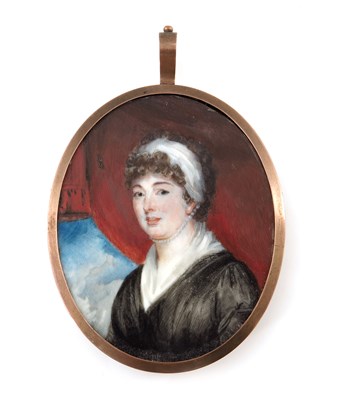 Lot 482 - A 19th century portrait miniature of Mrs...