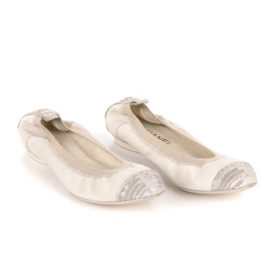 Lot 314 - Chanel, a pair of unworn Stretch ballerina...