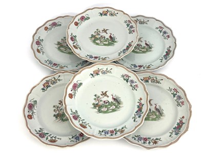 Lot 567 - A set of six Chinese famille rose dinner...