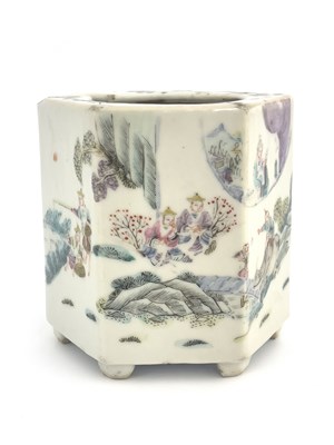 Lot 561 - A Chinese famille rose brush pot, octagonal...