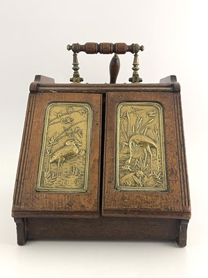 Lot 715 - An Aesthetic Movement walnut and brass...