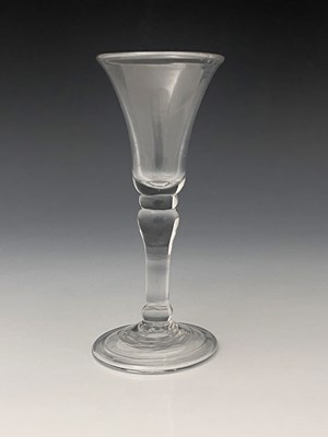 Lot 448 - A balustroid wine glass, circa 1740, the bell...