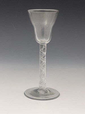 Lot 446 - An airtwist wine glass, circa 1755, the pan...