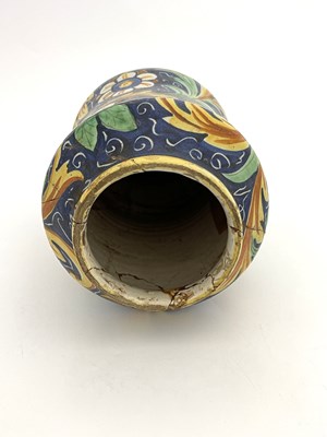 Lot 769 - An Italian Maiolica albarello pharmacy jar,...