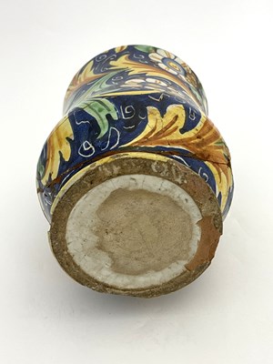Lot 769 - An Italian Maiolica albarello pharmacy jar,...
