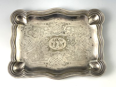 Lot 13 - Christofle, a French silver plated card tray,...