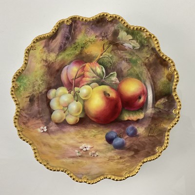 Lot 958 - H Price for Royal Worcester, a fruit painted...