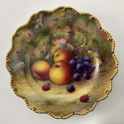 Lot 959 - T Lockyer for Royal Worcester, a fruit painted...